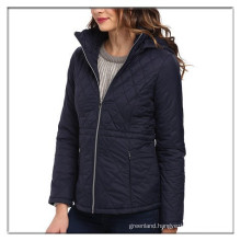 Hooded quilted coat for woman with OEM service